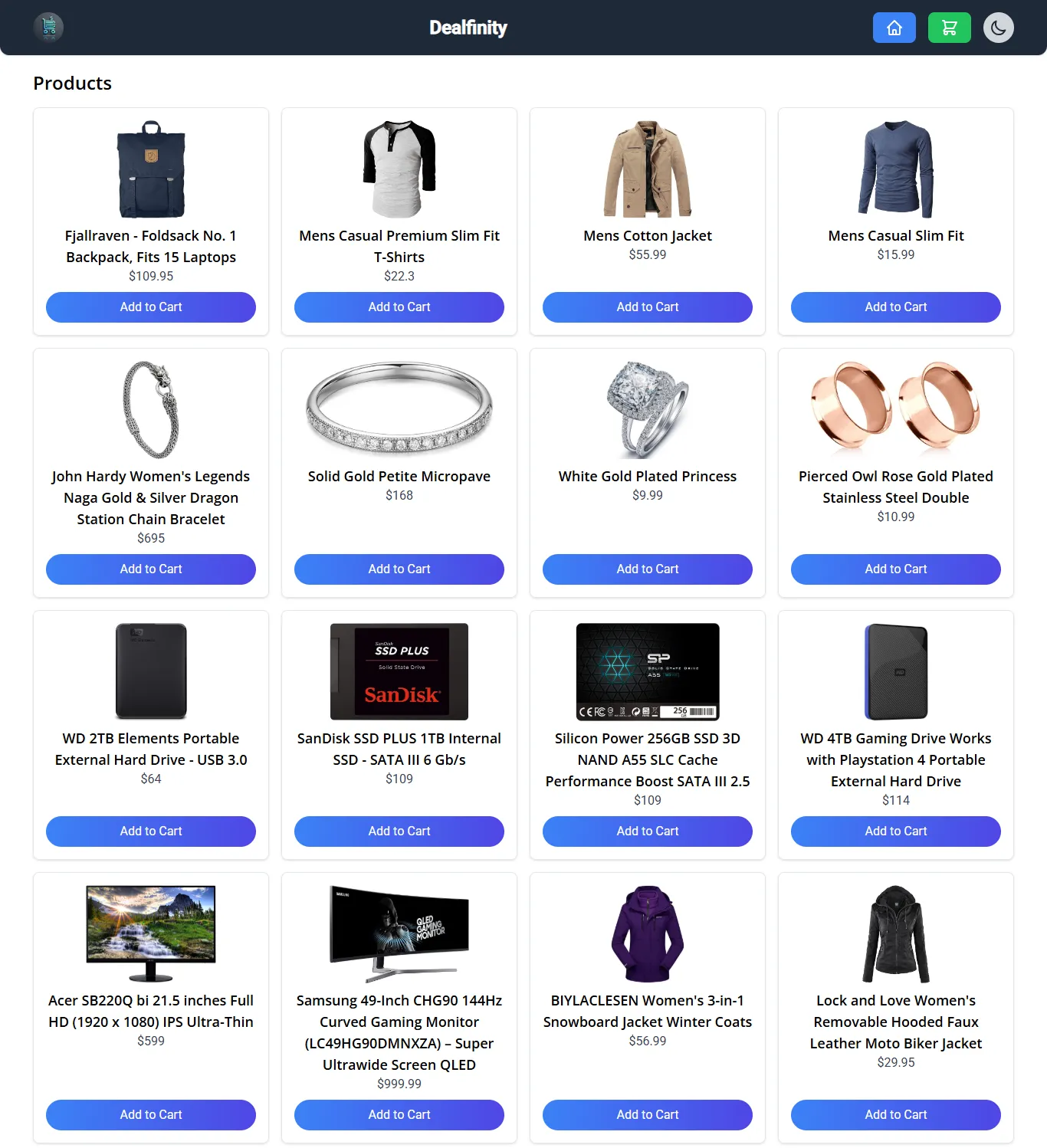 Preview of Dealfinity - E-Commerce Web Application